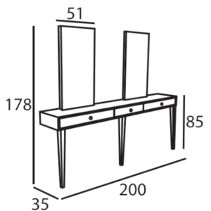 Frisierplatz Linea II von Mila