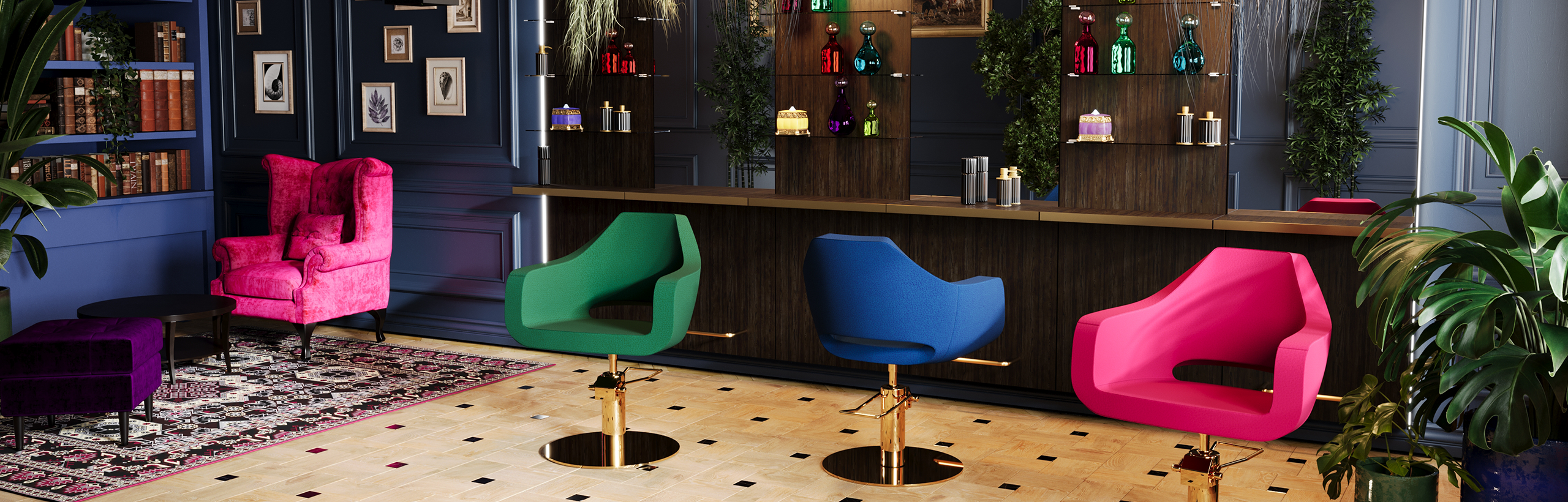 Amy Link Friseurplatz + Friseurstuhl Marea, Friseureinrichtung