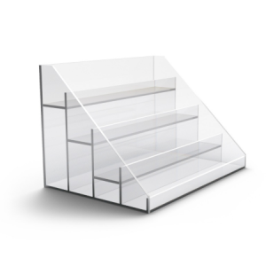 Transparenter Acryl-Displayständer mit drei Stufen, für Nagellack.