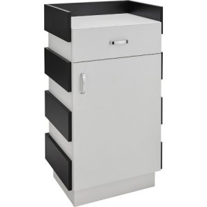 Moderne weißer und schwarze Empfangstheke mit Schublade und Tür