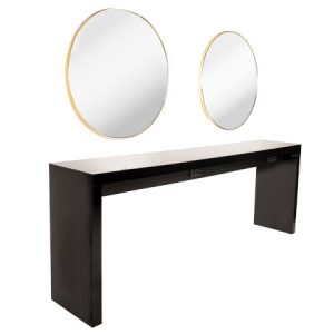 2er_Friseurtisch_Bar_Miroir_rund_gold