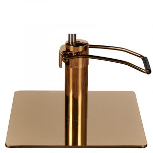 Goldener Tischfuß mit Hebelmechanismus auf rechteckiger Basis, elegantes Design für modernes Interieur.