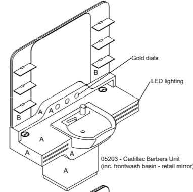 Barberplatz Cadillac Laminatauswahl
