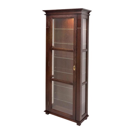 Dunkles Holzvitrine mit Glastüren