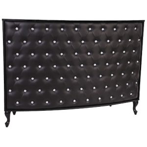 Luxuriöse gepolsterte Theke in Schwarz mit Diamant-Knopfdetails, elegant und stilvoll
