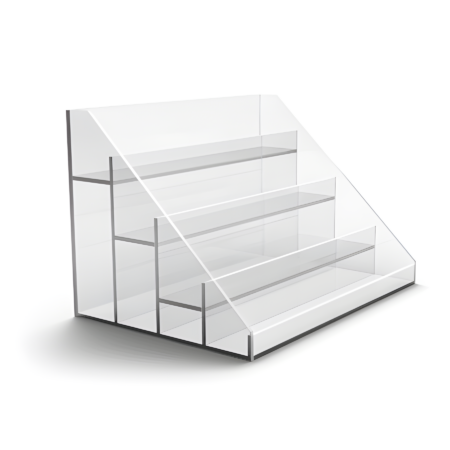 Transparenter Acryl-Displayständer mit drei Stufen, für Nagellack.
