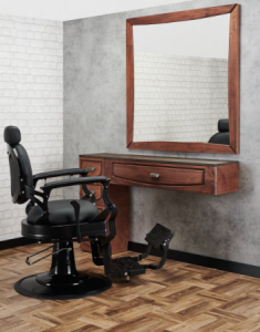 Barberplatz Ragnar und Barberstuhl Solomon, Barbershop Einrichtung