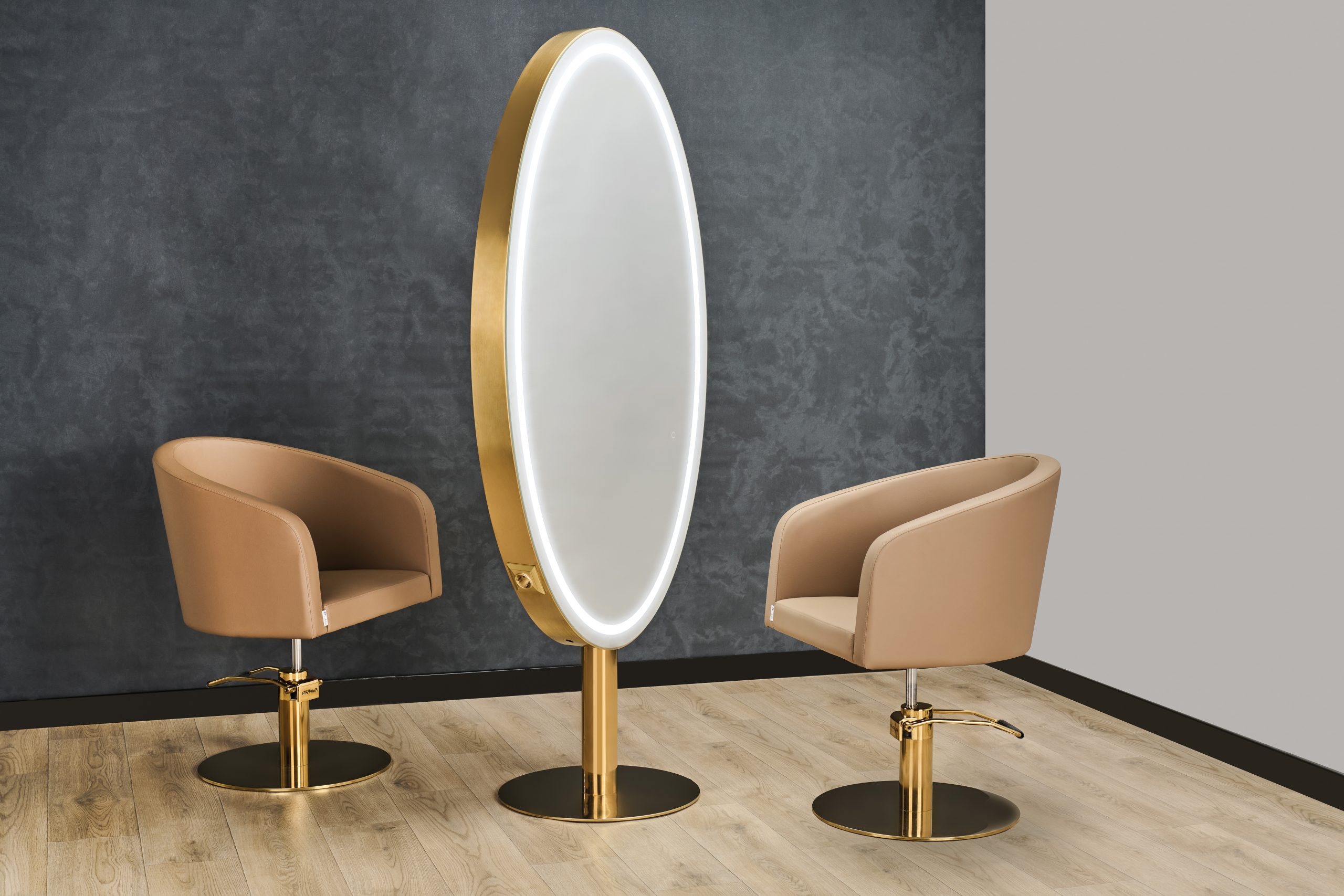 Friseurstuhl Joy + Friseurplatz Virgo