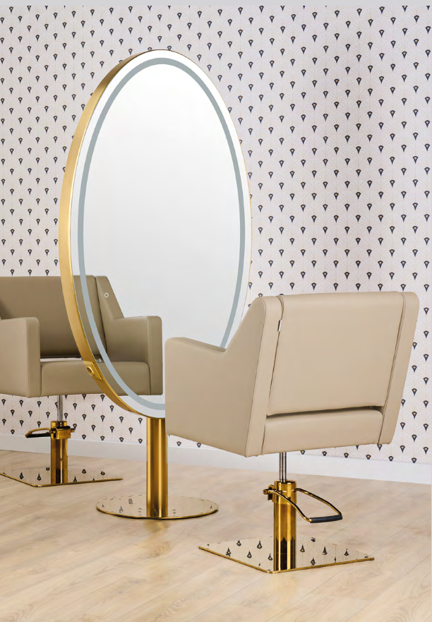 Frisierplatz Virgo + Friseurstuhl Gloria