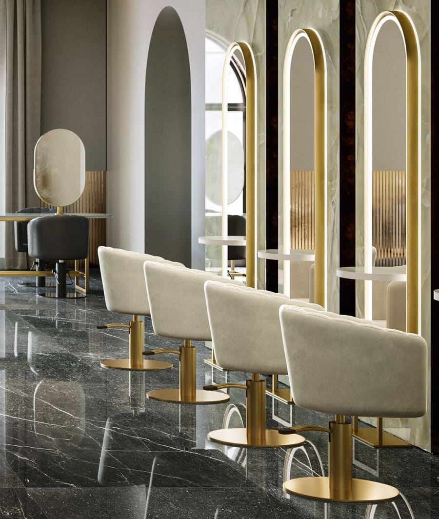Friseureinrichtung in gold - Kollektion Fancy