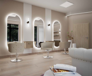Friseurspiegel Hunt und Friseurstuhl Amelie