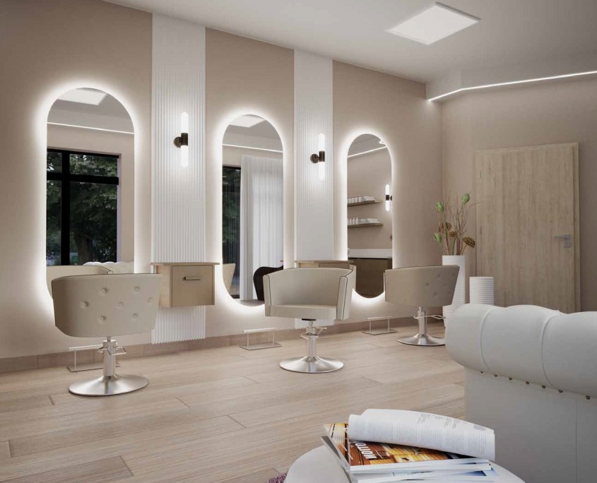 Friseurspiegel Hunt und Friseurstuhl Amelie