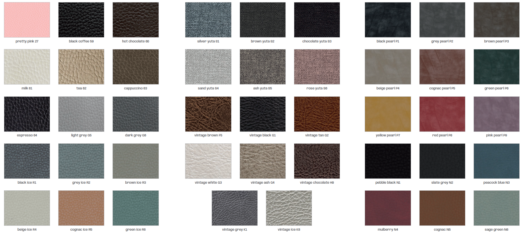 Salon Ambience Bezugsstofffarben