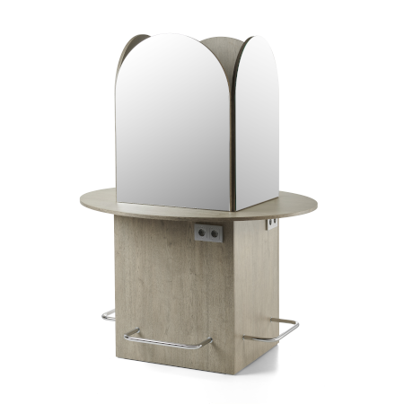 Friseurinsel Volo, der Friseurarbeitsplatz für 4 Personen als zentrale Inseleinheit für die Mitte des Salons