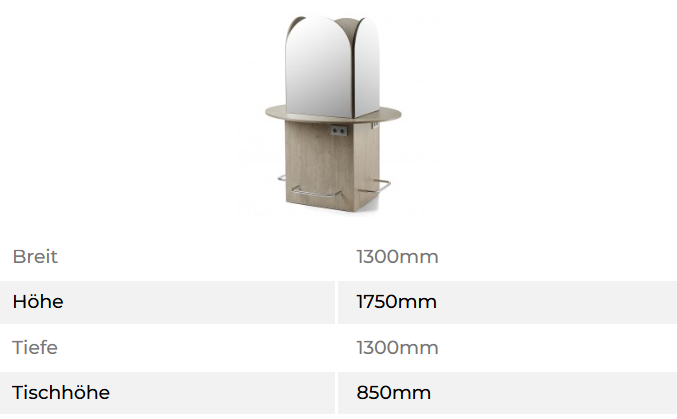 Friseurinsel Volo Maße