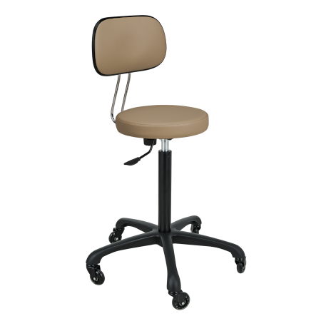 HC0 Schneidehocker mit hoher Pumpe und schwarzem Kreuzfuß inkl. Rollen