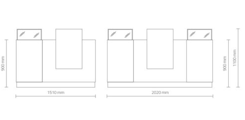 Rezeption Light Desk bis und tris von Vismara