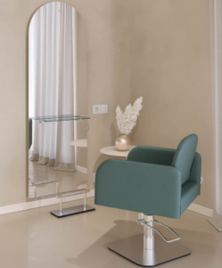 Frisierplatz Monaco - ovaler Ganzkörperspiegel für Friseursalons