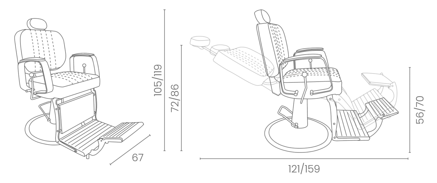 Barberstuhl Mistral Maße