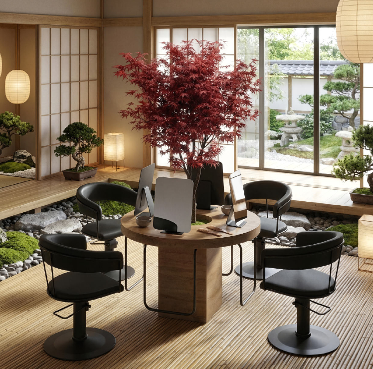 4 Personen Friseurplatz Yuto